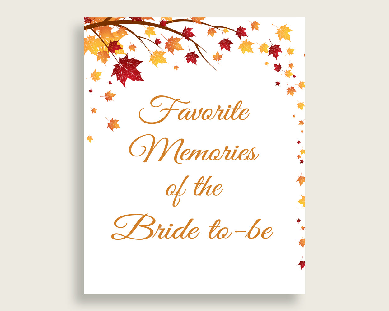 Favorite Memories Bridal Shower Favorite Memories Fall Bridal Shower Favorite Memories Bridal Shower Autumn Favorite Memories Brown YCZ2S