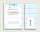 Chevron Guessing Game Baby Shower Boy, Blue White Guess The Sweet Mess Game Printable, Dirty Diaper Game, Instant Download, Popular cbl01