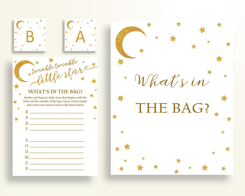 What's In The Bag Baby Shower What's In The Bag Stars Baby Shower What's In The Bag Baby Shower Stars What's In The Bag Gold White RKA6V - Digital Product