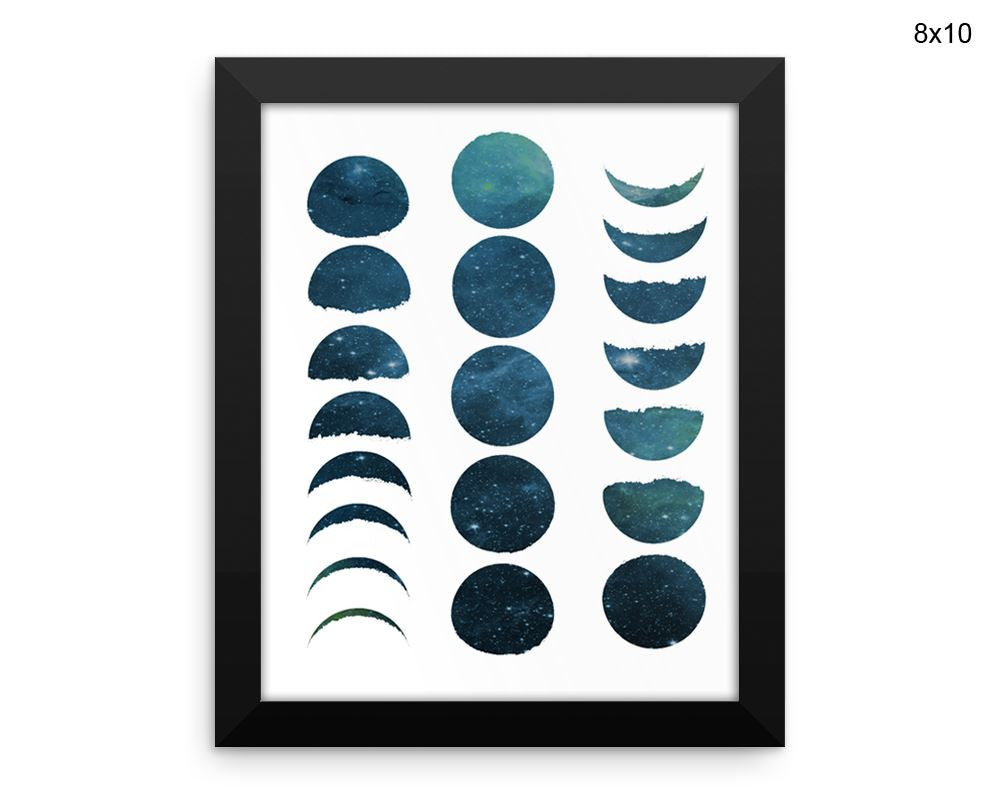 Moon Phases Print, Beautiful Wall Art with Frame and Canvas options available Bedroom Decor