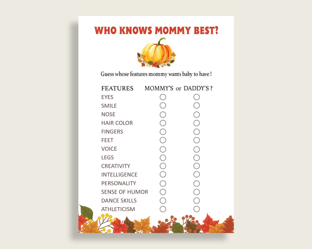 Who Knows Mommy Best Baby Shower Who Knows Mommy Best Fall Baby Shower Who Knows Mommy Best Baby Shower Pumpkin Who Knows Mommy Best BPK3D - Digital Product