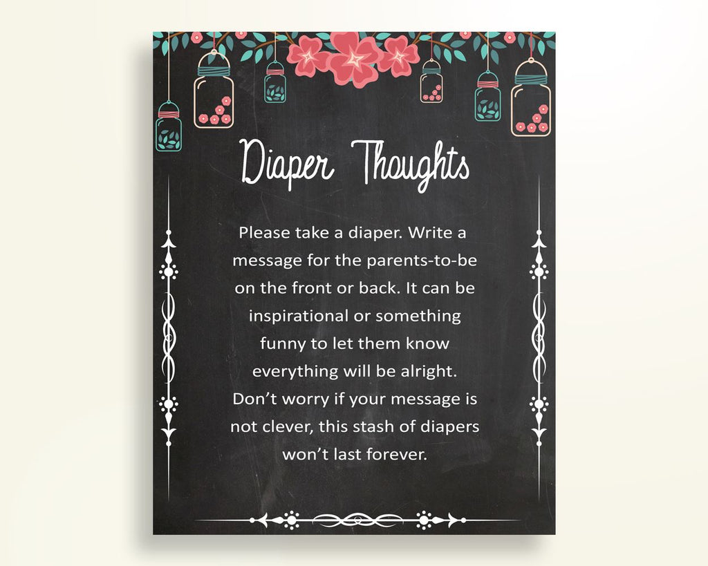 Diaper Thoughts Baby Shower Diaper Thoughts Chalkboard Baby Shower Diaper Thoughts Baby Shower Chalkboard Diaper Thoughts Black Pink NIHJ1 - Digital Product