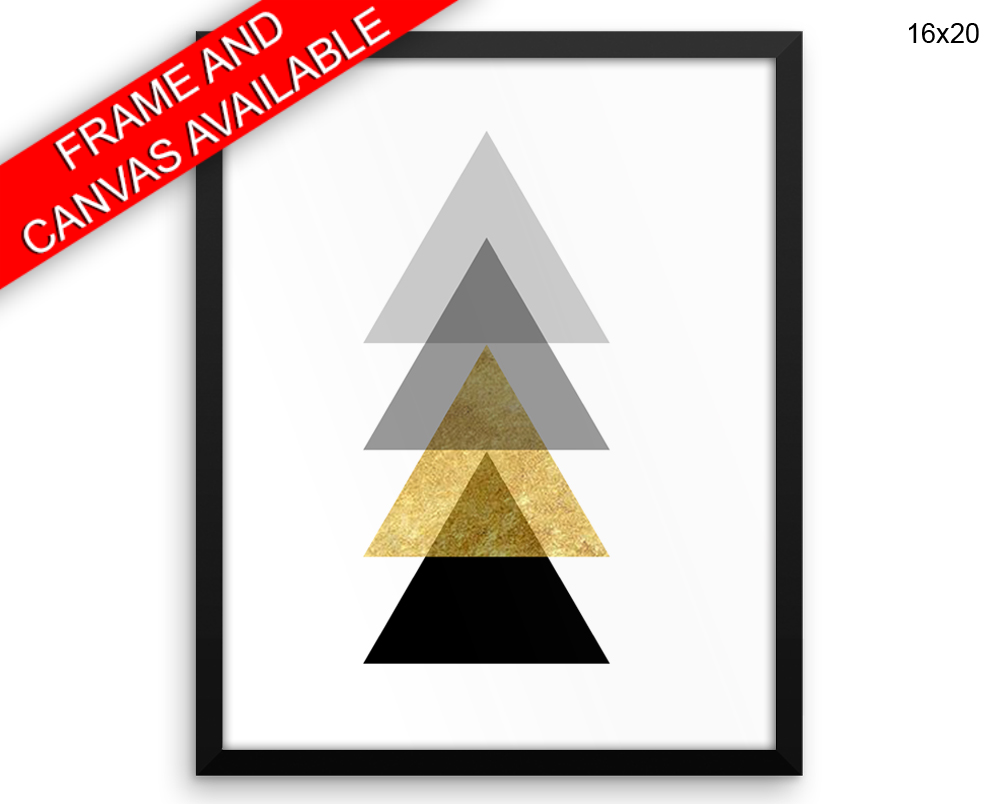 Geometric Triangle Print, Beautiful Wall Art with Frame and Canvas options available Office Decor