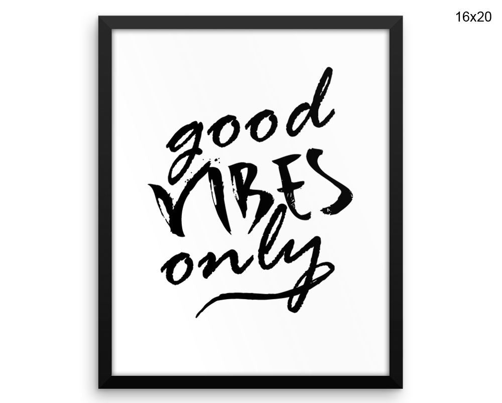 Good Vibes Print, Beautiful Wall Art with Frame and Canvas options available Minimalist Decor