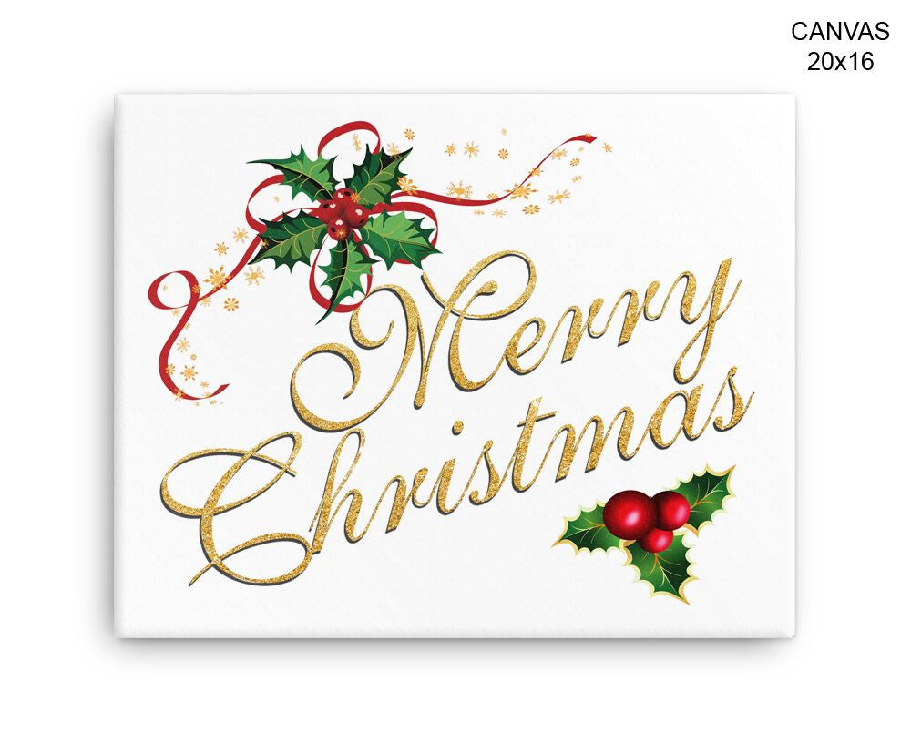 Merry Christmas Print, Beautiful Wall Art with Frame and Canvas options available Christmas Decor