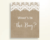 What's In The Bag Baby Shower What's In The Bag Burlap Lace Baby Shower What's In The Bag Baby Shower Burlap Lace What's In The Bag W1A9S - Digital Product