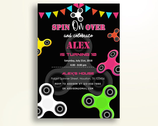 Fidget Spinner Birthday Invitation Fidget Spinner Birthday Party Invitation Fidget Spinner Birthday Party Fidget Spinner Invitation CJSBA - Digital Product