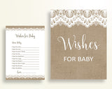 Wishes For Baby Baby Shower Wishes For Baby Burlap Lace Baby Shower Wishes For Baby Baby Shower Burlap Lace Wishes For Baby Brown W1A9S - Digital Product