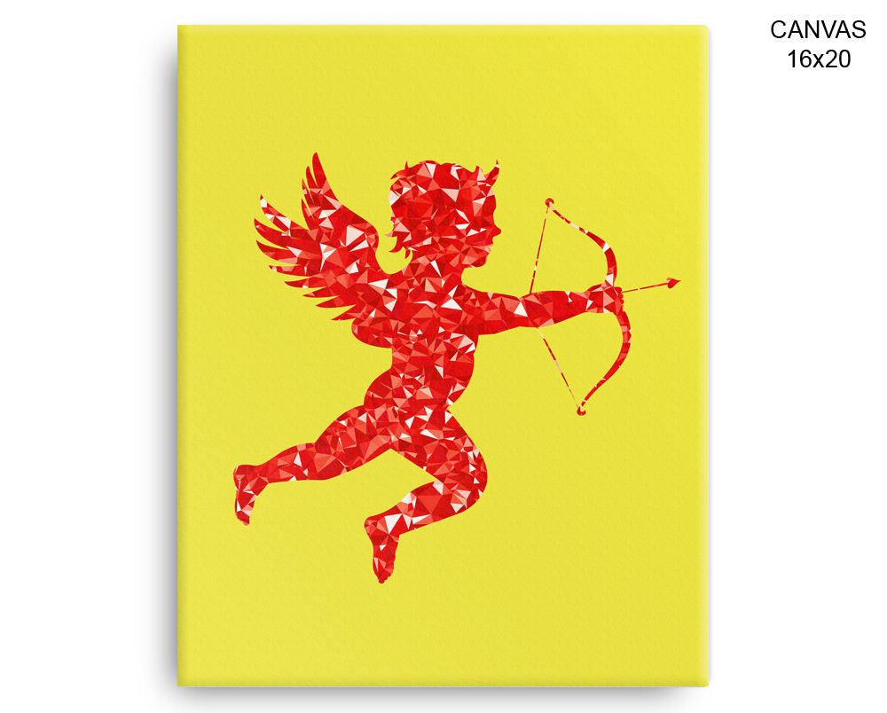 Red Cupid Print, Beautiful Wall Art with Frame and Canvas options available Love Decor