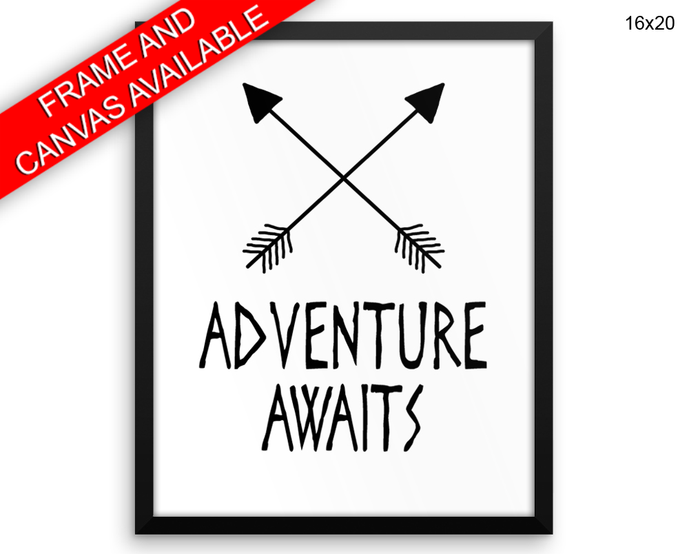 Adventure Print, Beautiful Wall Art with Frame and Canvas options available Kids Decor