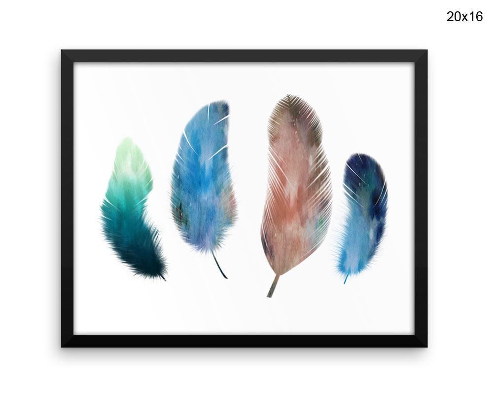 Watercolor Feathers Print, Beautiful Wall Art with Frame and Canvas options available Living Room