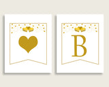 Banner Bridal Shower Banner Gold Hearts Bridal Shower Banner Bridal Shower Gold Hearts Banner White Gold paper supplies party theme 6GQOT