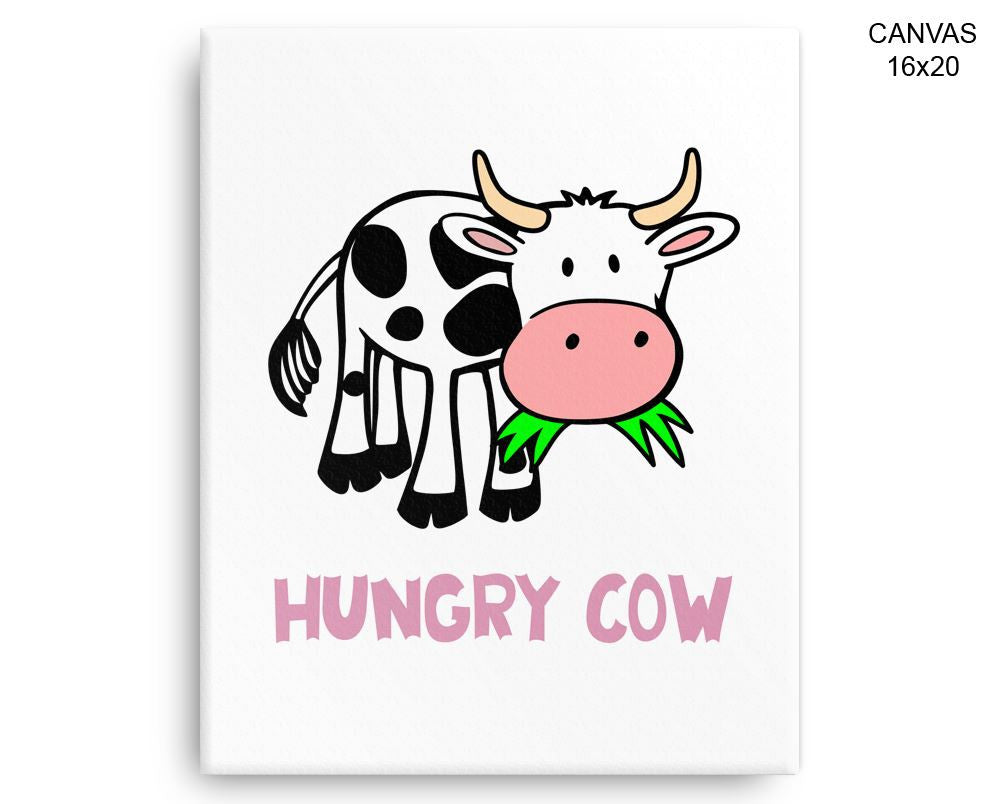 Hungry Cow Print, Beautiful Wall Art with Frame and Canvas options available Kitchen Decor