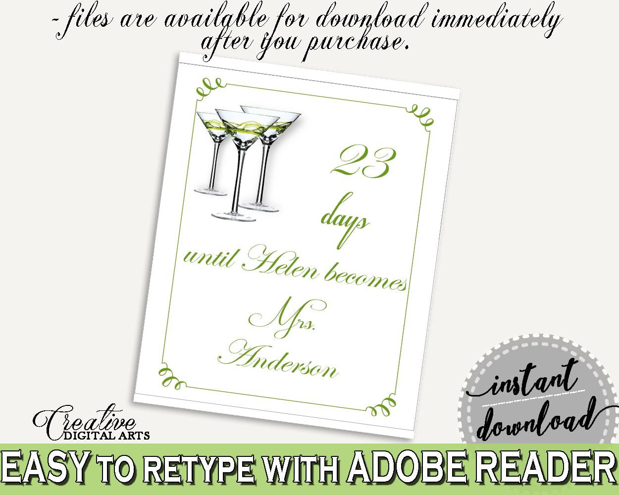 Days Until Becomes Bridal Shower Days Until Becomes Modern Martini Bridal Shower Days Until Becomes Bridal Shower Modern Martini Days ARTAN - Digital Product