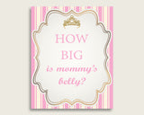 Pink Gold How Big Is Mommy's Belly Game, Royal Princess Baby Shower Girl, Guess Mommys Belly Size, Mommy Tummy Game, Instant Download, rp002