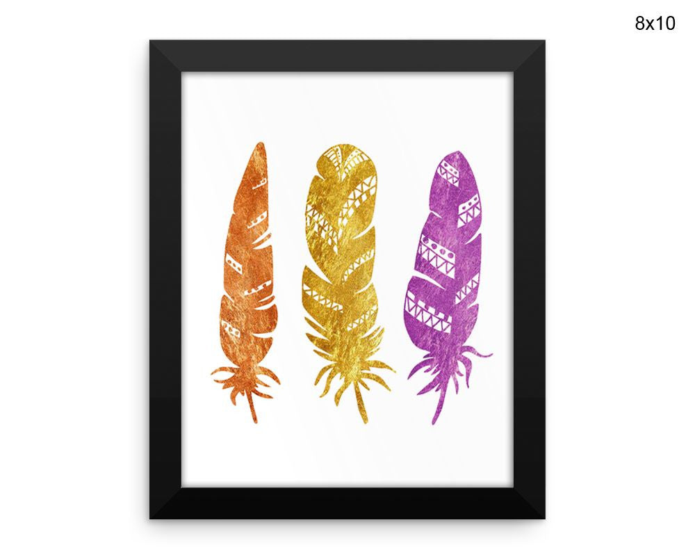 Bohemian Print, Beautiful Wall Art with Frame and Canvas options available Feathers Decor