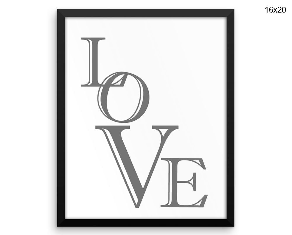 Love Print, Beautiful Wall Art with Frame and Canvas options available Bedroom Decor