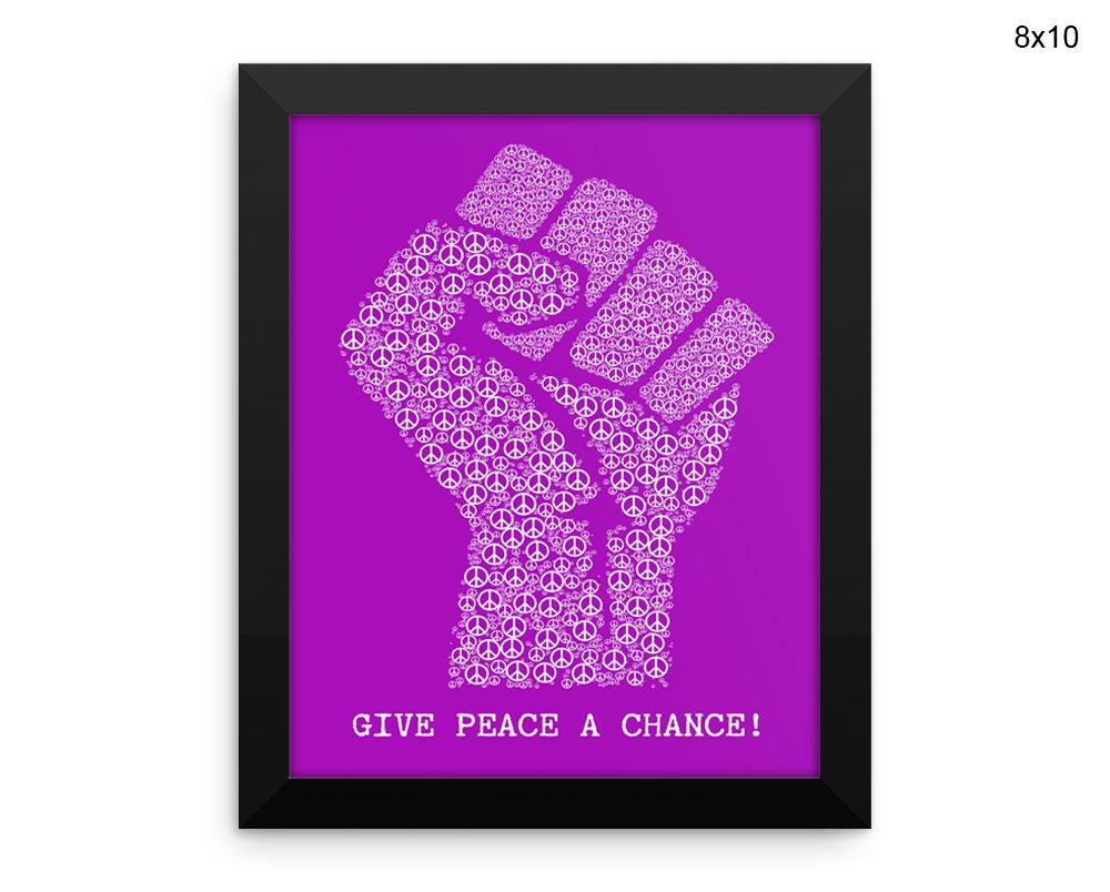 Give Peace A Chance Print, Beautiful Wall Art with Frame and Canvas options available Inspirational