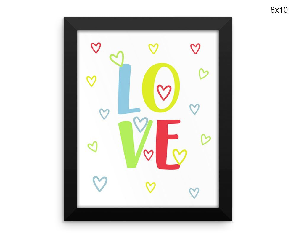 Kids Room Print, Beautiful Wall Art with Frame and Canvas options available Love Decor