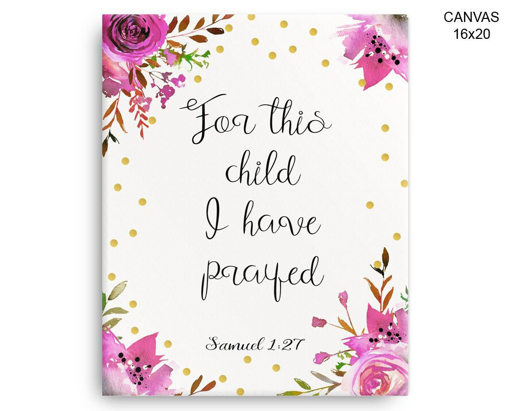 Samuel Prayer Print, Beautiful Wall Art with Frame and Canvas options available Catholic Decor