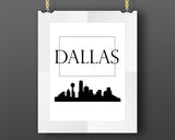 Wall Art Dallas Skyline Digital Print Dallas Skyline Poster Art Dallas Skyline Wall Art Print Dallas Skyline  Wall Decor Dallas Skyline - Digital Download