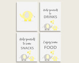 Table Signs Baby Shower Table Signs Yellow Baby Shower Table Signs Baby Shower Elephant Table Signs Yellow Gray party planning W6ZPZ