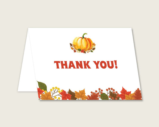 Thank You Card Baby Shower Thank You Card Fall Baby Shower Thank You Card Baby Shower Pumpkin Thank You Card Orange Brown party plan BPK3D - Digital Product