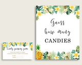 Green Yellow Candy Guessing Game, Tropical Baby Shower Gender Neutral Sign And Cards, Guess How Many Candies, Candy Jar Game, Jelly 4N0VK