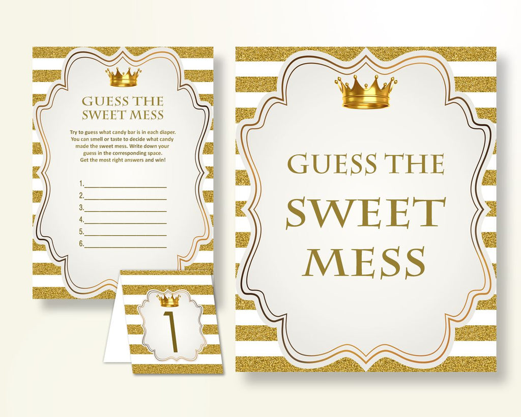 Sweet Mess Baby Shower Sweet Mess Royal Baby Shower Sweet Mess Gold White Baby Shower Gold Sweet Mess pdf jpg instant download Y9MQF - Digital Product