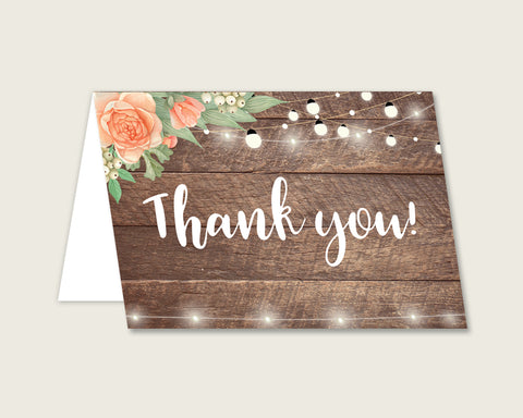 Thank You Card Bridal Shower Thank You Card Rustic Bridal Shower Thank You Card Bridal Shower Flowers Thank You Card Brown Beige SC4GE
