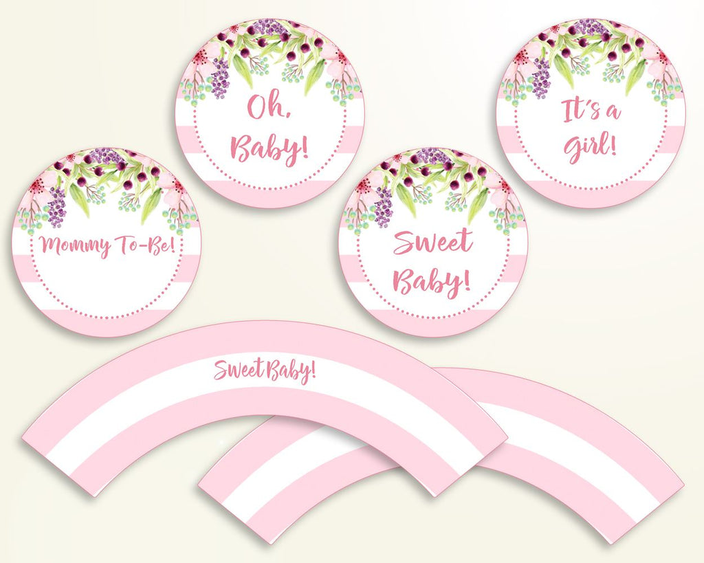Cupcake Toppers And Wrappers Baby Shower Cupcake Toppers And Wrappers Pink Baby Shower Cupcake Toppers And Wrappers Baby Shower 5RQAG - Digital Product