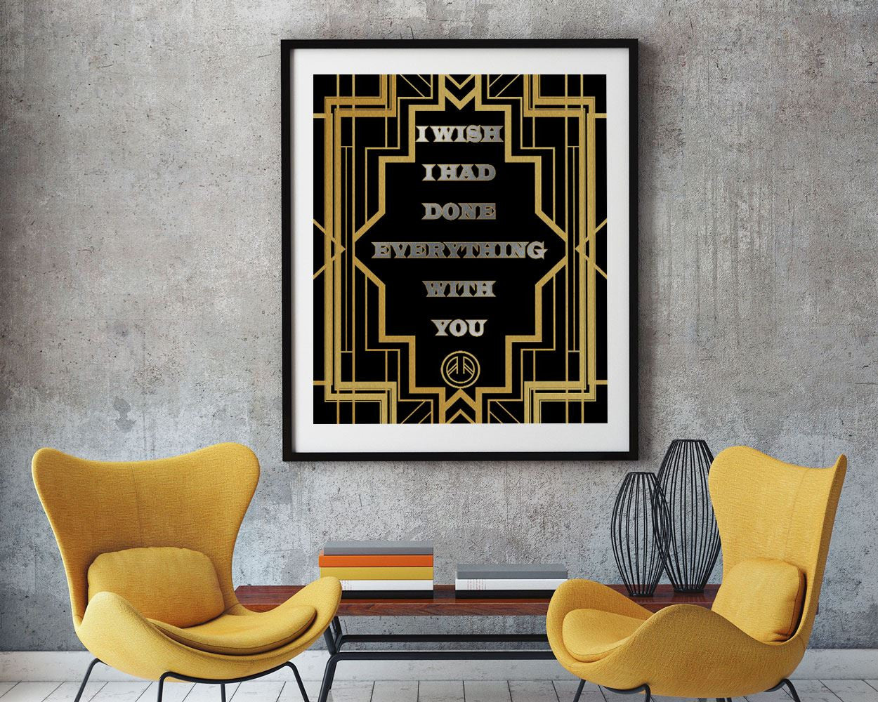 Wall Art Deco Digital Print Gatsby Poster Art Deco Wall Art Print Gatsby  Wall Decor Deco gatsby quote gold black silver art deco - Digital Download