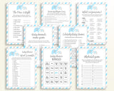 Games Baby Shower Games Elephant Baby Shower Games Blue Gray Baby Shower Elephant Games baby shower idea party décor printable instant C0U64 - Digital Product
