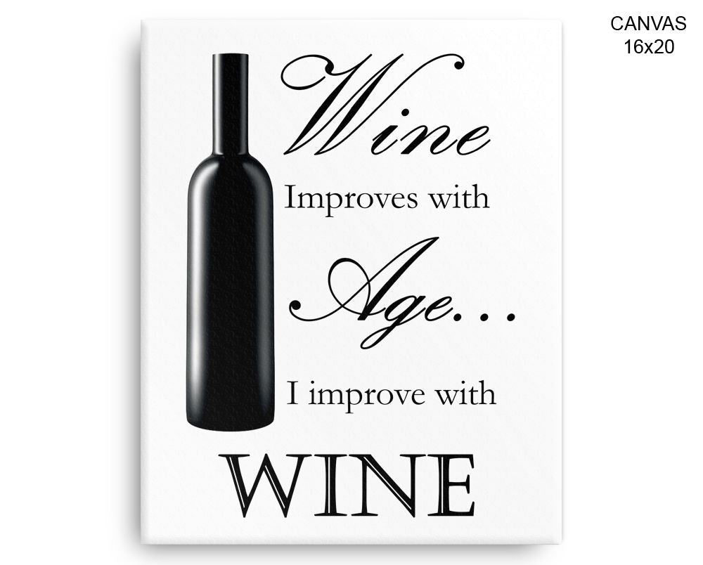 Wine Print, Beautiful Wall Art with Frame and Canvas options available Bar Decor