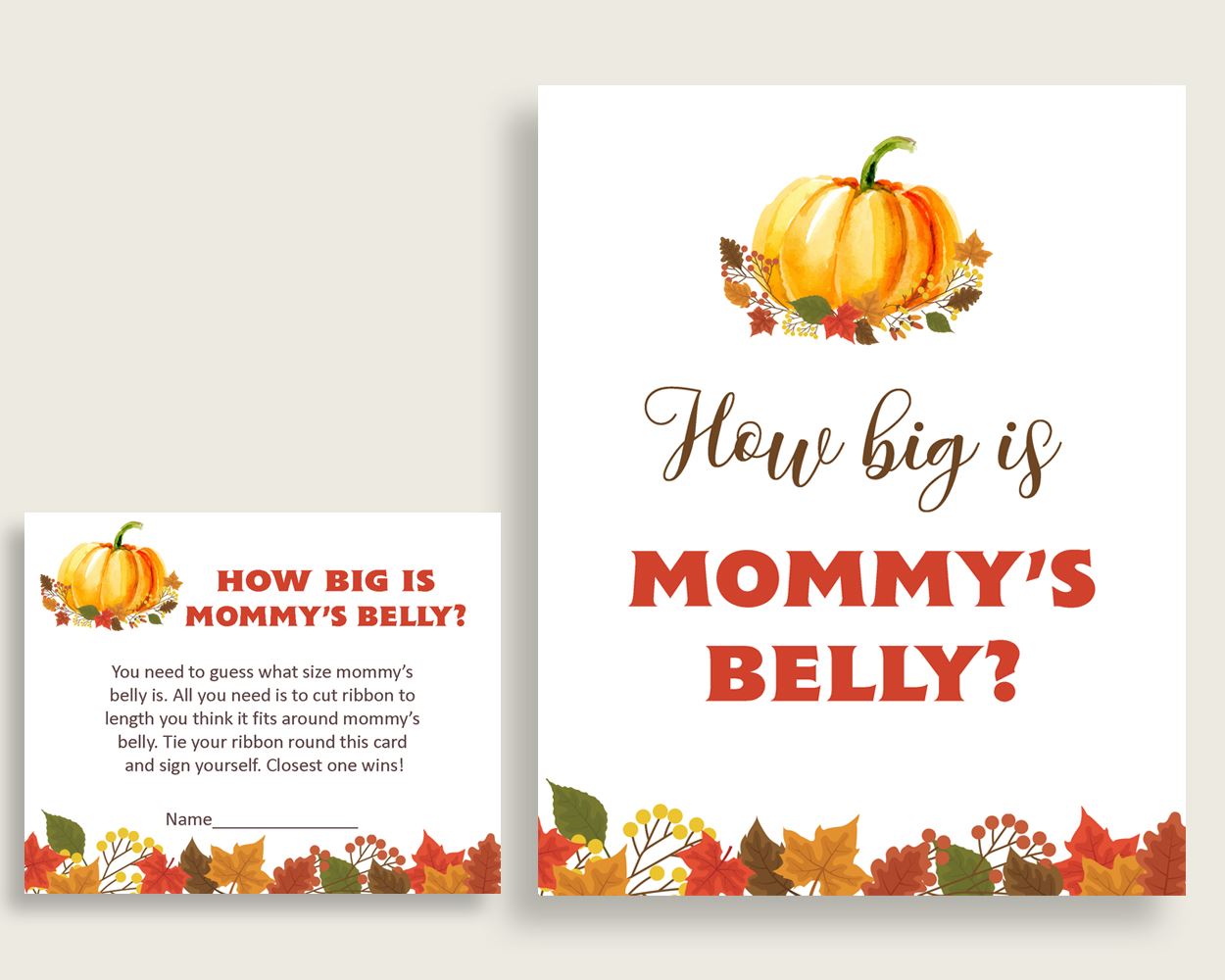 Mommy's Belly Baby Shower Mommy's Belly Fall Baby Shower Mommy's Belly Baby Shower Pumpkin Mommy's Belly Orange Brown pdf jpg BPK3D - Digital Product