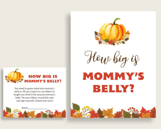 Mommy's Belly Baby Shower Mommy's Belly Fall Baby Shower Mommy's Belly Baby Shower Pumpkin Mommy's Belly Orange Brown pdf jpg BPK3D - Digital Product