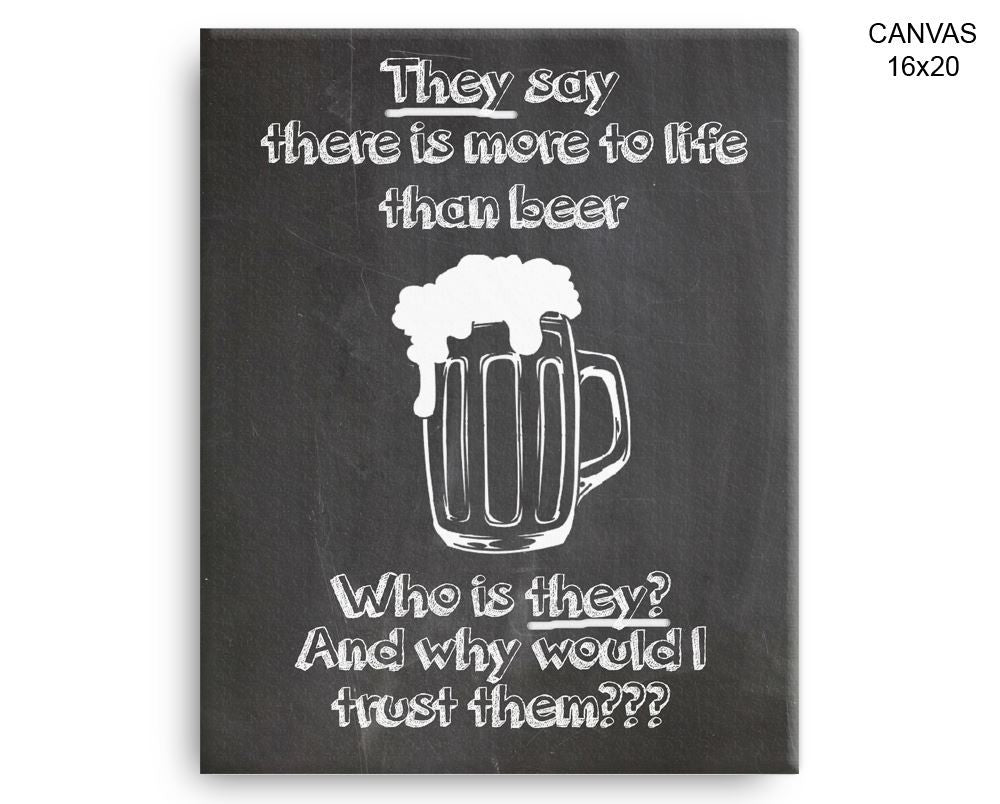 Beer Print, Beautiful Wall Art with Frame and Canvas options available Bar Decor