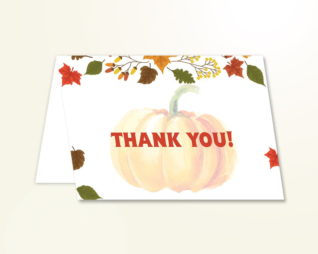 Thank You Card Baby Shower Thank You Card Autumn Baby Shower Thank You Card Baby Shower Pumpkin Thank You Card Orange Brown pdf jpg OALDE - Digital Product