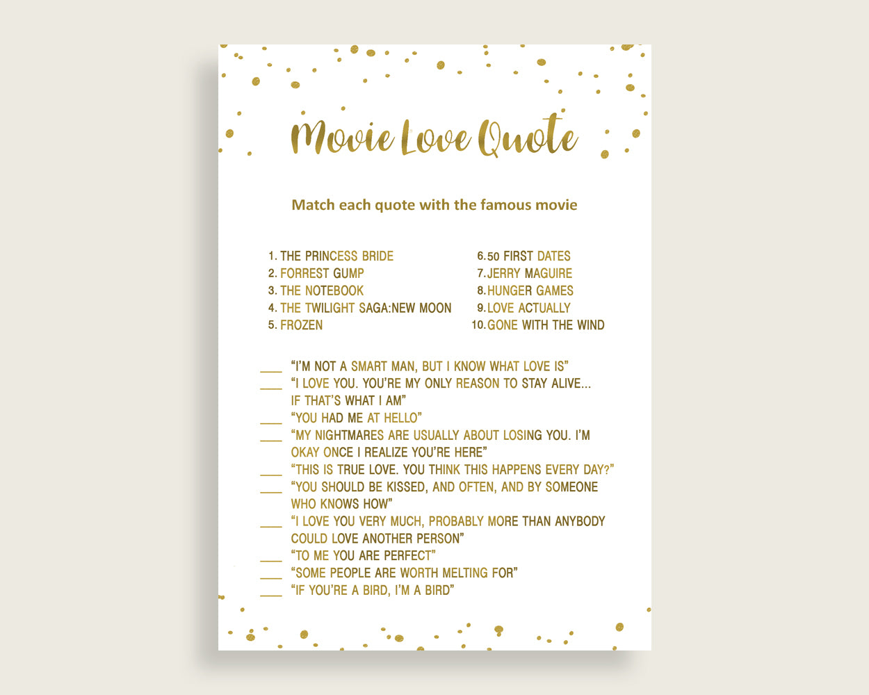 Movie Love Quotes Bridal Shower Movie Love Quotes Gold Bridal Shower Movie Love Quotes Bridal Shower Gold Movie Love Quotes Gold White G2ZNX