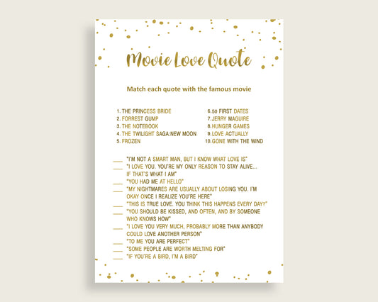 Movie Love Quotes Bridal Shower Movie Love Quotes Gold Bridal Shower Movie Love Quotes Bridal Shower Gold Movie Love Quotes Gold White G2ZNX