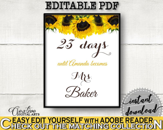 Days Until Becomes Bridal Shower Days Until Becomes Sunflower Bridal Shower Days Until Becomes Bridal Shower Sunflower Days Until SSNP1 - Digital Product