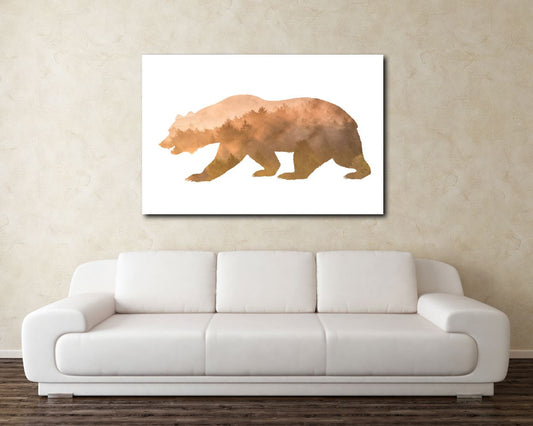 Wall Art Forest Digital Print Bear Poster Art Forest Wall Art Print Bear  Wall Decor Forest mountain bear brown bear rustic decor - Digital Download