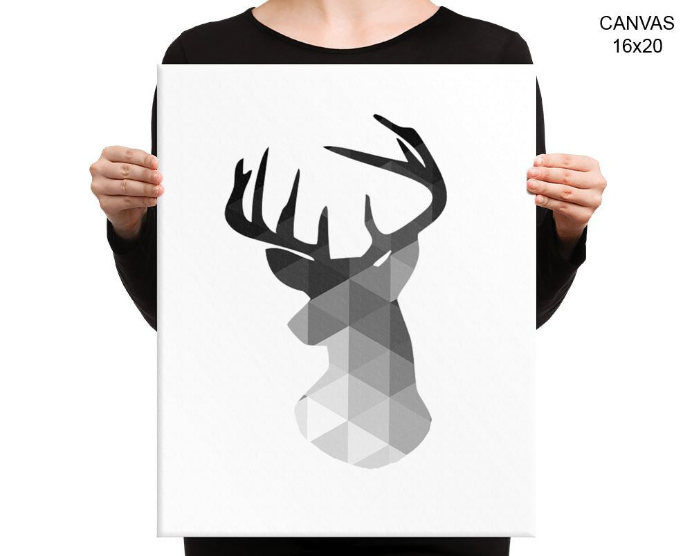 Deer Print, Beautiful Wall Art with Frame and Canvas options available Geometric Decor