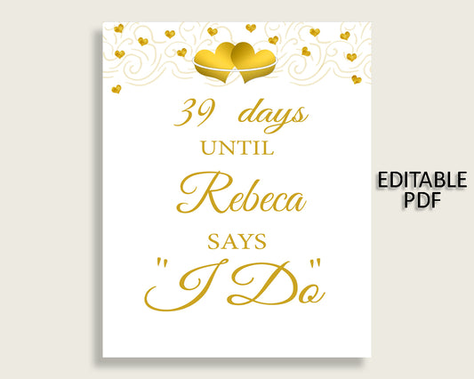 Days Until I Do Bridal Shower Days Until I Do Gold Hearts Bridal Shower Days Until I Do Bridal Shower Gold Hearts Days Until I Do 6GQOT