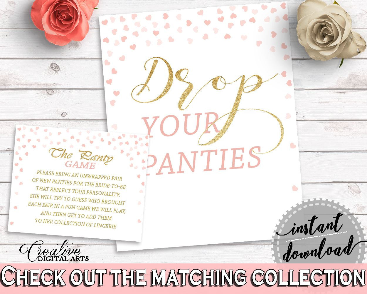 Drop Your Panties Bridal Shower Drop Your Panties Pink And Gold Bridal Shower Drop Your Panties Bridal Shower Pink And Gold Drop Your XZCNH - Digital Product