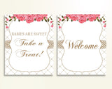 Table Signs Baby Shower Table Signs Roses Baby Shower Table Signs Baby Shower Roses Table Signs Pink White party organising prints U3FPX - Digital Product