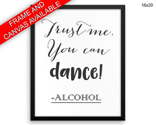 Alcohol Funny Print, Beautiful Wall Art with Frame and Canvas options available Bar Decor