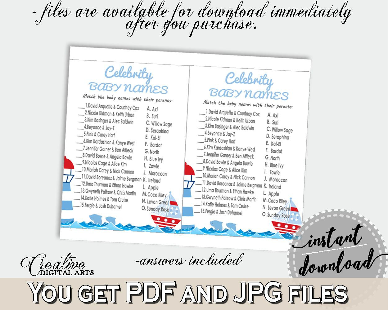 Celebrity Baby Names Baby Shower Celebrity Baby Names Nautical Baby Shower Celebrity Baby Names Baby Shower Nautical Celebrity Baby DHTQT - Digital Product