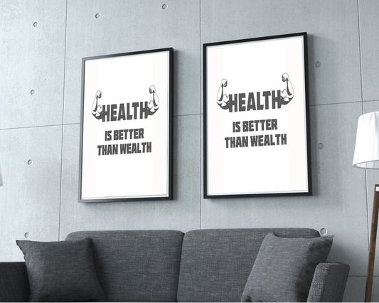 Wall Art Health Digital Print Health Poster Art Health Wall Art Print Health Gym Art Health Gym Print Health Wall Decor Health wealth - Digital Download