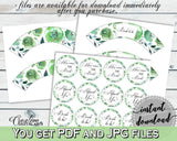 Cupcake Toppers And Wrappers Bridal Shower Cupcake Toppers And Wrappers Botanic Watercolor Bridal Shower Cupcake Toppers And Wrappers 1LIZN - Digital Product